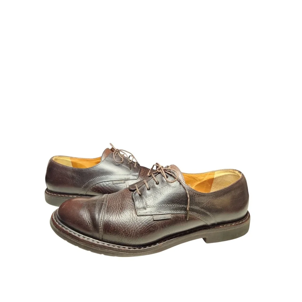 Mephisto Brown Leather Cap Derby Oxford Shoes Luxury Goodyear Welt Heritage 11.5